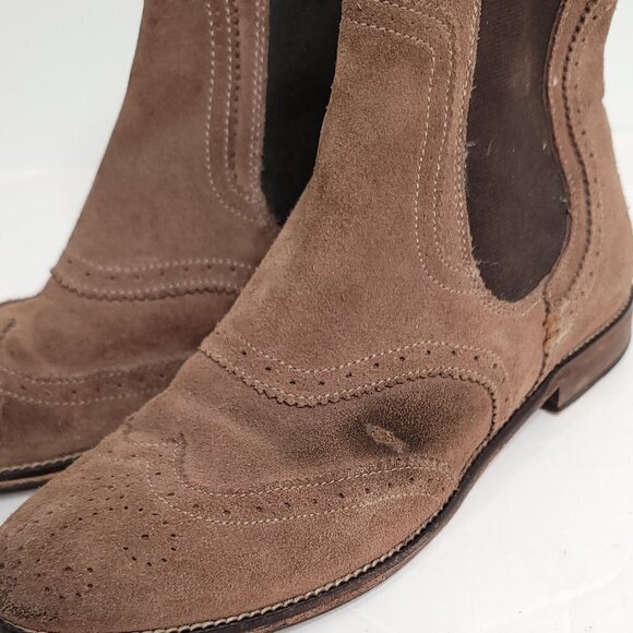 Massimo Dutti Brown Suede Ankle Wingtip Boots Women's, size 36 - Picture 6 of 6